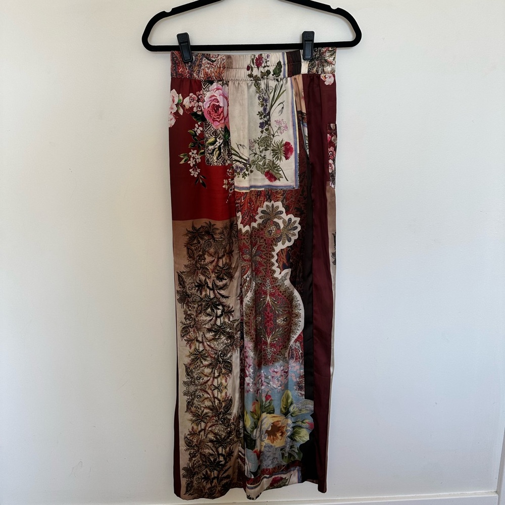 Floral wide leg pants